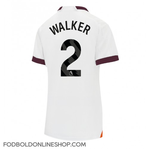 Manchester City Kyle Walker #2 Udebanetrøje Dame 2023-24 Kortærmet
